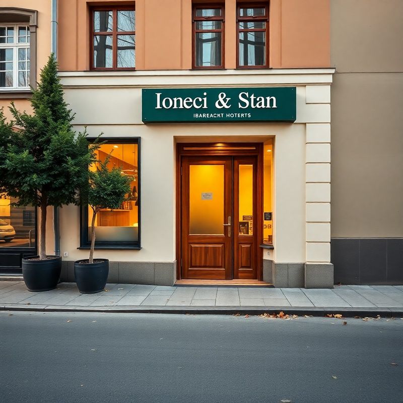 Intrarea biroului StrategyOrbit pe o stradă liniștită din Brașov