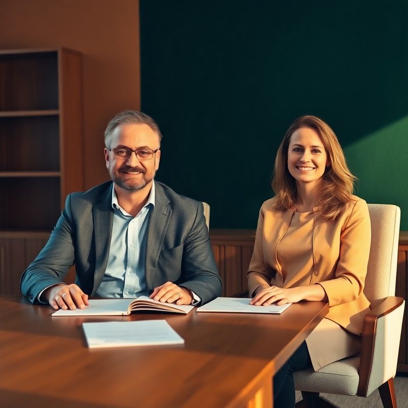 Cei doi asociați fondatori la biroul lor din Brașov